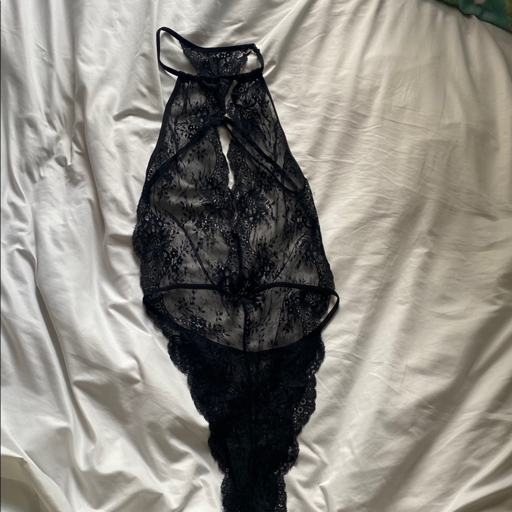 Chic Black Lace Bodysuit